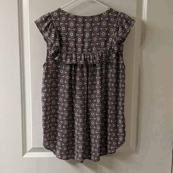 LOFT Pink Patterned Top Size S - Picture 2 of 3